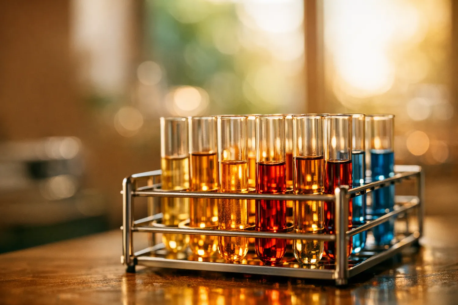 Laborröhrchen für Fruchtbarkeitsdiagnostik auf Laborbank